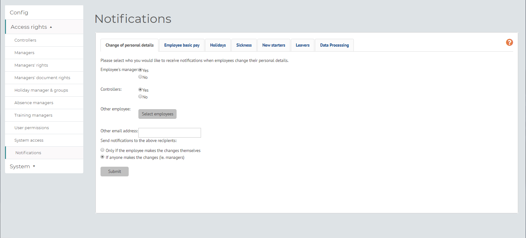 myhrtoolkit Config area Access rights guide myhrtoolkit